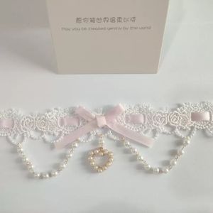 COOLSOOL Cute Lolita Necklace Cosplay Sweet Cool Pearl Lace Necklace Fashion Party Romantic Jewelry Women Girls