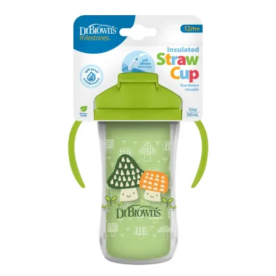 Dr. Browns Training Cup Insulated Straw Cup w/Handle 10oz/300ml- (12m+)