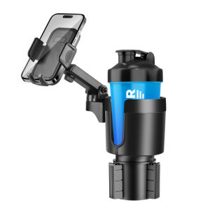 Cup Holder Phone Mount for Car 2 in 1 Cup Holder Expander for Car with 360°Rotation Long Arm Cell Phone Holder for Car Compatible with All Smartphones