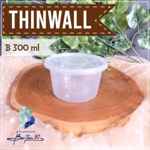 Thinwall Cup Bulat B300 – 300ml (25 pcs) | Cup Plastik Bening Food Grade | Untuk Puding & Dessert | Wadah Puding Jelly Mousse Minuman Kekinian