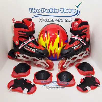 Giày trượt Patin Patin trẻ em giá rẻ Sport giày trượt batin trẻ emngười lớn có phát sáng điều chỉnh tăng giảmsize kèm bảo hô mũ