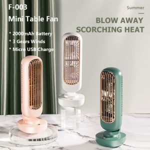 Portable Standing Fan Desk Mini Fan Tower Fan Double Fan Blades Neck-Hanging Fan Stroller Fan USB Charging with 3 Gear Strong Wind Foldable Desk Fan Handheld Fan