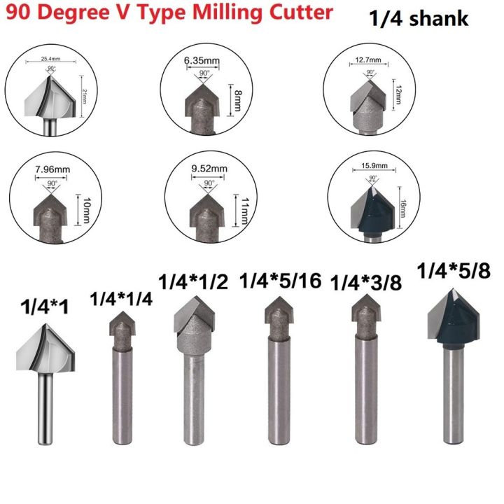 Toolstar Reliable 90 Degree V Groove Router Bit Set for Bevelling and V ...