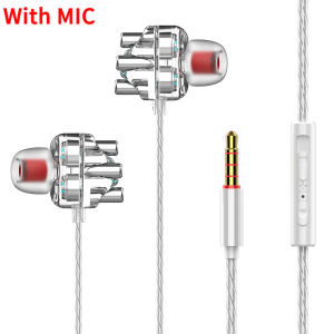 【Buy 1 Take 1】DISOUR Transparent Wired Headphones Dual Dynamic Speaker Quad-core HIFI Stereo Music 3.5MM IN-Ear Earphones Sport Gaming Earbud With Mic For Xiaomi iPhone Samsung