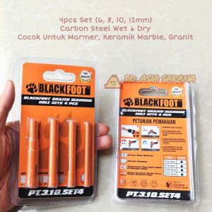 Mata Bor Granit 6-12mm Set 4pcs BLACKFOOT Keramik Diamond Hole Core Bit PT.3.10.SET4