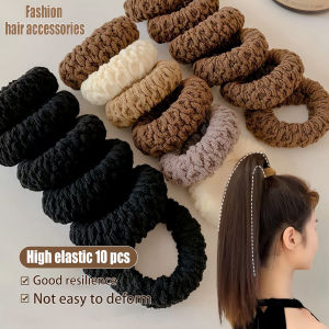 10pcs Thicken Donut Hair Rope Hair Band Durable Hair Accessories Widened and High Ponytail Headrope