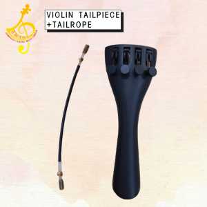 EBONY VIOLIN PARTS TAILPIECE/TAILROPE/ENDPIN/PEG/BRIDGE/CHINREST - READY TO USE AND WELL TRIMMED BY PROFESSIONAL