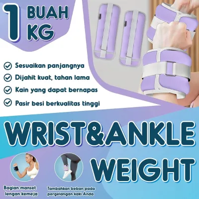 Beban Pergelangan Tangan & Kaki 2KG (2 X 1 KG)Wrist Ankle Purple Weight Gym Fitness Workout Olahraga