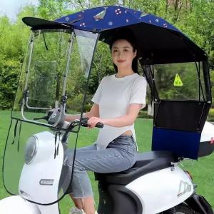 SEAMETAL Motorcycle Canopy Sunshade Umbrella Waterproof Windproof Awning Sun Protector Windshield Heavy Duty Rain Gear