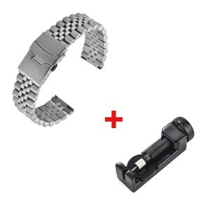 High Quality Full Solid Stainless Steel Watch Band 20mm 22mm Flat Interface Metal Watch Strap Folding Buckle Bracelet with Tools2026