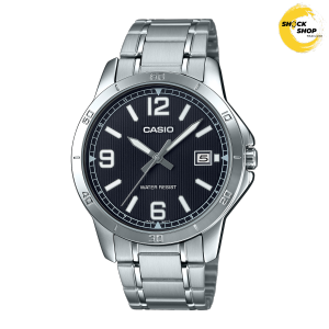 CASIO นาฬิกาผู้ชาย รุ่น MTP-V004D-1B2 วัสดุสเตนเลสสตีล สีดำ คาสิโอ