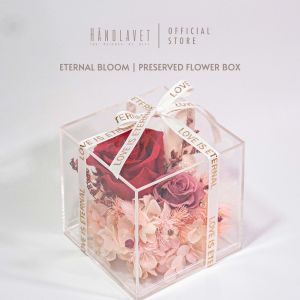 ETERNAL BOOM Preserved Flower Box | Håndlavet Handpoured Soy Wax Scented Candle | Handlavet Valentines Day Limited Edition Collection