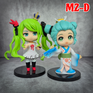 Action Figure VOCALOID HATSUNE MIKU x FRIENDS isi 2 pcs - Miniatur Topper Kue Pajangan Luka Len Rin