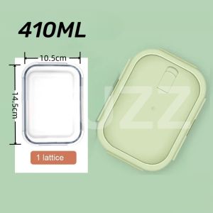 Glass Lunch Box With Cover for Adult Crisper Airtight Food Keeper Leakproof Microwavable Oven Safe Kids Divisions School