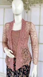set kebaya pestab brukat kutubaru + lonhtorso dan rok