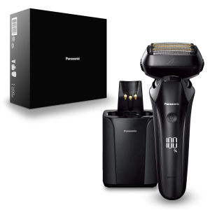 Dao cạo điện Panasonic dành cho nam sáu lưỡi với trạm sạc và làm sạch tự động cao cấp ES-LS9A-K