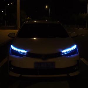 Pinph 2 Pcs DRL Turn Signal Flowing External Light Guide Strip Motorcycle/Car LED