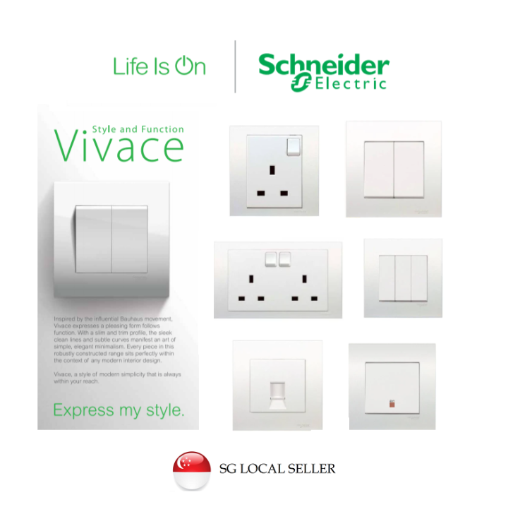 [SG Seller] Schneider Vivace 1Gang 2Gang 3Gang 20A Switch Socket ...