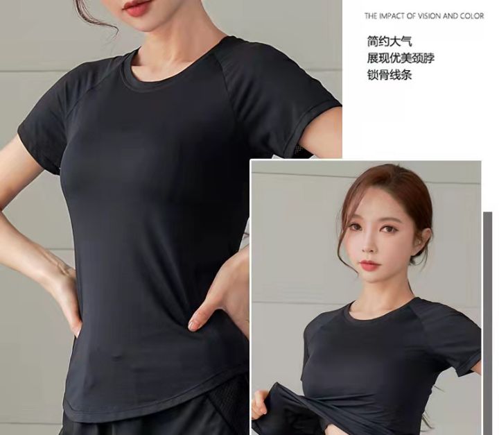 Dry Fit Shirt Women Compression Shirt Gym Outfit Yoga Tops Sports Wears For  Running Jogging Active Wear 2807