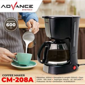 CM-208A Advance Coffee Maker Automatic 0.6L Mesin Kopi Otomatis Mesin Kopi Listrik