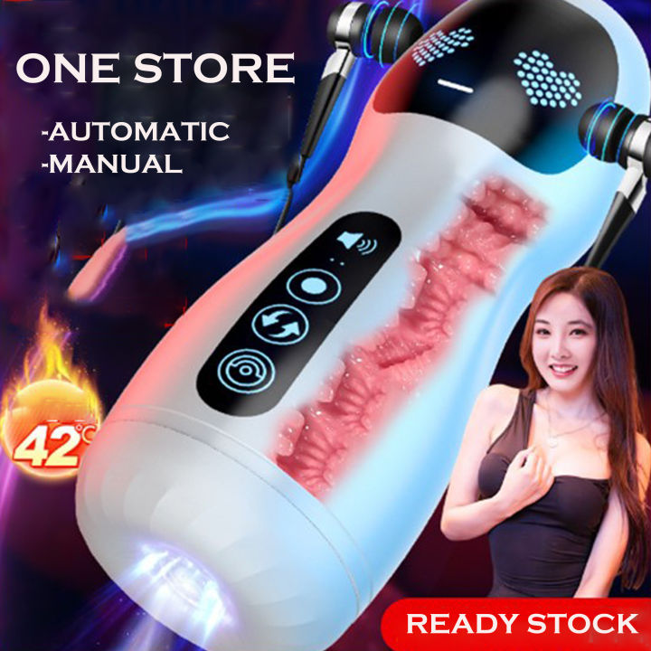 ONE STORE AUTOMATIC WITH mic Sex Toy Male Masturbation Cup Real