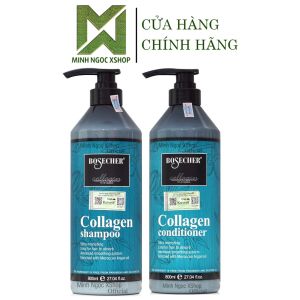 Cặp dầu gội xả phục hồi tóc hư tổn Bosecher Collagen 800ML chính hãng