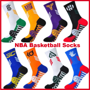 Men's NBA Socks: All Star Team Logo & Thick Anti-Slip High Top Sports Socks