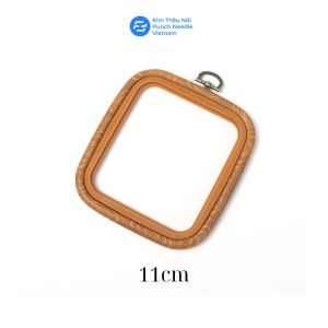 Khung thêu nhựa vẫn gỗ hình vuông bo tròn góc nhiều size - Kim Thêu Nổi sử dụng thêu tay thêu nổi trang trí decor