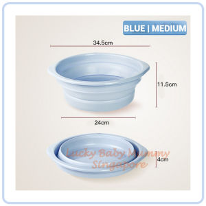 【DAILY ESSENTIAL】 Foldable Washing Basin | Small Medium Large | Pink or Blue
