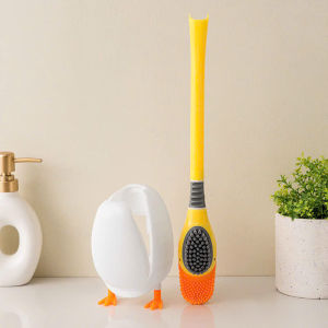 Cọ Vệ sinh toilet hình chú vịt ngộ nghĩnh chất liệu silicon siêu mềm mại cọ chà rửa bồn cầu toilet silicon gắn tường tiện lợi dieulinhshop