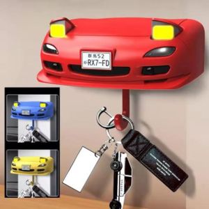 LMS70 Decorative Automotive Lamp Key Holder Plastic Wall Mounted Auto Light Keychain Practical Unique Car Open Headlight Key Holder for Home