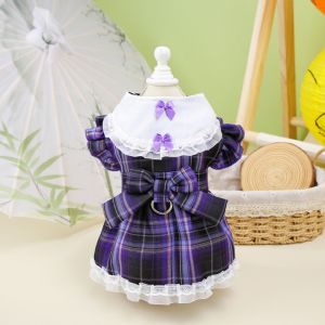 PERNEAKY Cute Pet JK Skirt Breathable Soft Dog Clothes Pet Outfits Comfortable Pet Vest Harness for Puppy Kittens
