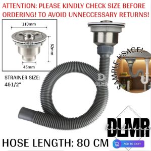 Stainless Steel Sink Drainer & Sink Drain Pipe Set Sewer Accessories 1015