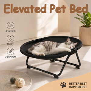 Elevated Pet Bed Cooling Bed with Storage Bag Foldable Summer Breathable
