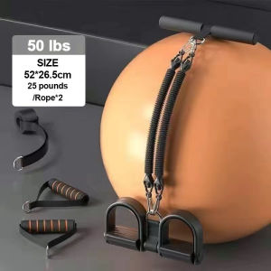 Metal Pedal Rope Tube Resistance Band Home Sit Up Abdominal Workout Fitness Exercise Elastic Bands 脚蹬拉力器 家用减肥脚踏拉绳