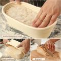 Bread Proofing Basket Oval Natural Rattan Fermentation Basket With Cloth Liner Kitchen Baking Tool. 