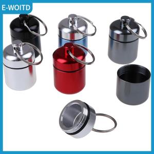 【E-WOITD】 Mini Waterproof Aluminum Alloy Pill Box Case Bottle Holder Container Keychain