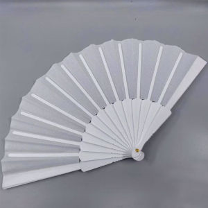23cm Plastic Fan PAMAYPAY Plain Folding Fan Candy-colored cloth fan Dancing Fan Summer manual fan