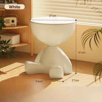 IAKE Bedside Table Coffee Table Lightweight Storage Home Livingroom Cream Style Bedroom Small Round Table Side Meja kopi kreatif 创意平头小茶几