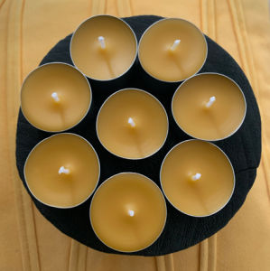 ACACIA SG Beeswax Candles | Natural Yellow Tealight | Unscented | Hand poured | 9 pcs | Cotton Wick