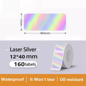 WAPKTY 12mm×40mm Adhesive Label Maker Paper Colorful 160/Roll Label Tape Print Stickers Self-Adhesive Labels Office Supplies