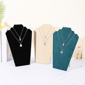 MAYIT Nhung Giá đỡ trưng bày trang sức Sắp xếp đồ đạc trong nhà Hình dạng không đều Giá đỡ đựng dây chuyền Đen Kệ đựng dây chuyền Cửa hàng trang sức