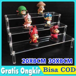 Rak Stand Display Acrylic - Rak Display Multifungsi Akrilik 3 Tingkat Untuk Action Figures Cupcakes Permen Dessert Parfum Makeup