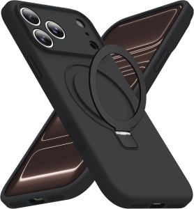 FC[Compatible with MagSafe] Invisible Metal Ring Stand Liquid Silicone Full Camera Protection Shockproof Phone Case for iPhone 17 Pro Max Air 16 Pro Max 15 Plus 14 Pro 13 12