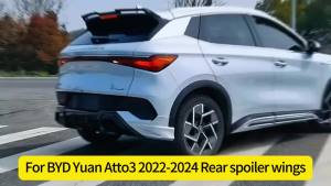kkmf Boot Lip Rear Roof Wing Spoiler Tail Splitter Tuning Accessories For BYD Atto 3 Yuan Plus 2022 2023 2024 5T9N4