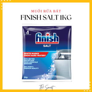 Combo Viên Rửa Bát Cao Cấp FINISH Quantum Hương Chanh Túi 64 viên Muối Bóng Cho Máy Rửa Bát