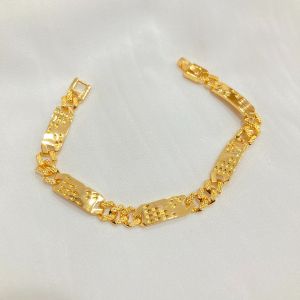Gelang Tangan Wanita Model Plat Lapis Emas Aksesoris Perhiasan 18K