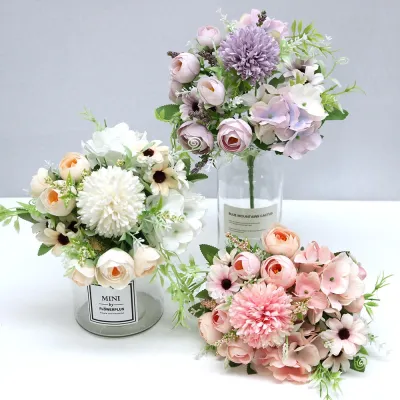 BUKET BUNGA PEONY KOMBINASI B8096 BUNGA ARTIFICIAL