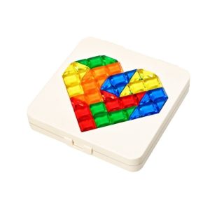 DOWNA Đầy màu sắc Đồ chơi xếp hình Montessori 3D Đồ chơi trò chơi trên bàn Sáng tạo Câu đố trái tim tình yêu Trẻ em