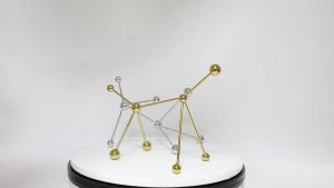 xpkQ Modern Simple Point-and-line Ball Geometric Molecular Ball Metal Ornaments Abstract Art Decorative Ornaments Home Decorations 5T9N4